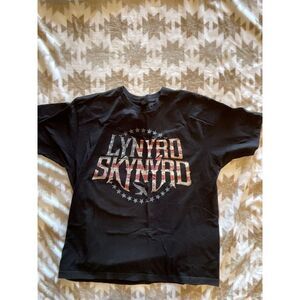 LYNYRD SKYNYRD‎ Mens Black T-Shirt USA Stars & Stripes Inspired, XL